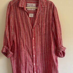 Frank & Eileen Mary dress in  Red and White navy stripe